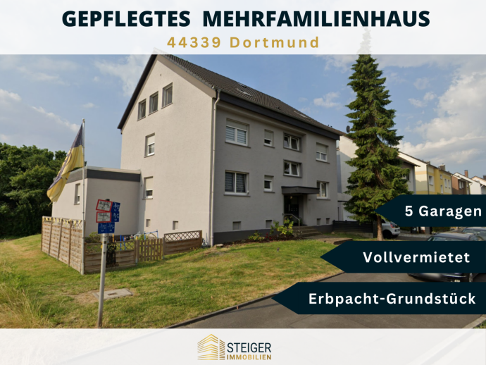 Mehrfamilienhaus mit 6 Wohneinheiten und 5 Garagen in Dortmund-Brechten in 44339 Dortmund von Steiger Immobilien