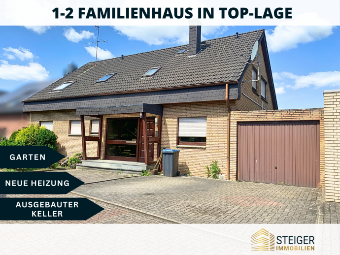 Charmantes Ein- bis Zweifamilienhaus mit großzügigem Wohnraum-ausgebautem Keller-Garten und Garage! in 45701 Herten von Steiger Immobilien