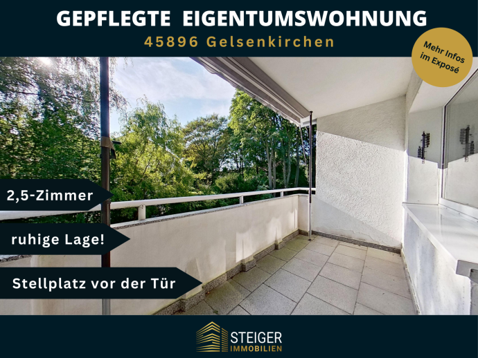 Charmante 2,5-Zimmer-Wohnung mit Loggia und Stellplatz in ruhiger Lage von Gelsenkirchen-Hassel VERKAUFT in 45896 Gelsenkirchen von Steiger Immobilien