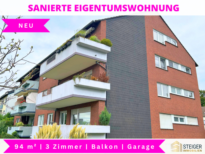 Attraktive 3-Zimmer-Wohnung + Balkon + Garage mit umfassender Modernisierung und Top-Ausstattung VERKAUFT in 45768 Marl von Steiger Immobilien