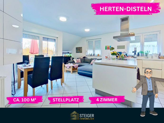 Renditeobjekt mit Stil: Lichtdurchflutete Maisonettewohnung mit Balkon in Herten-Disteln in 45699 Herten von Steiger Immobilien