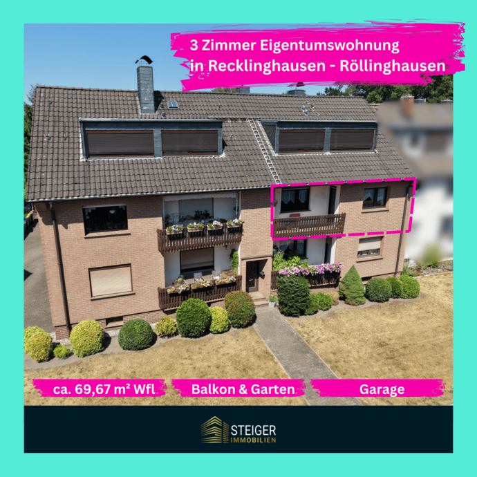 Eigentumswohnung mit Gartenparzelle und Balkon in Feldrandlage | Röllinghausen in 45663 Recklinghausen von Steiger Immobilien